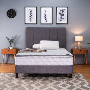 Colchón Spring Descanso Real + Almohadas Siliconadas