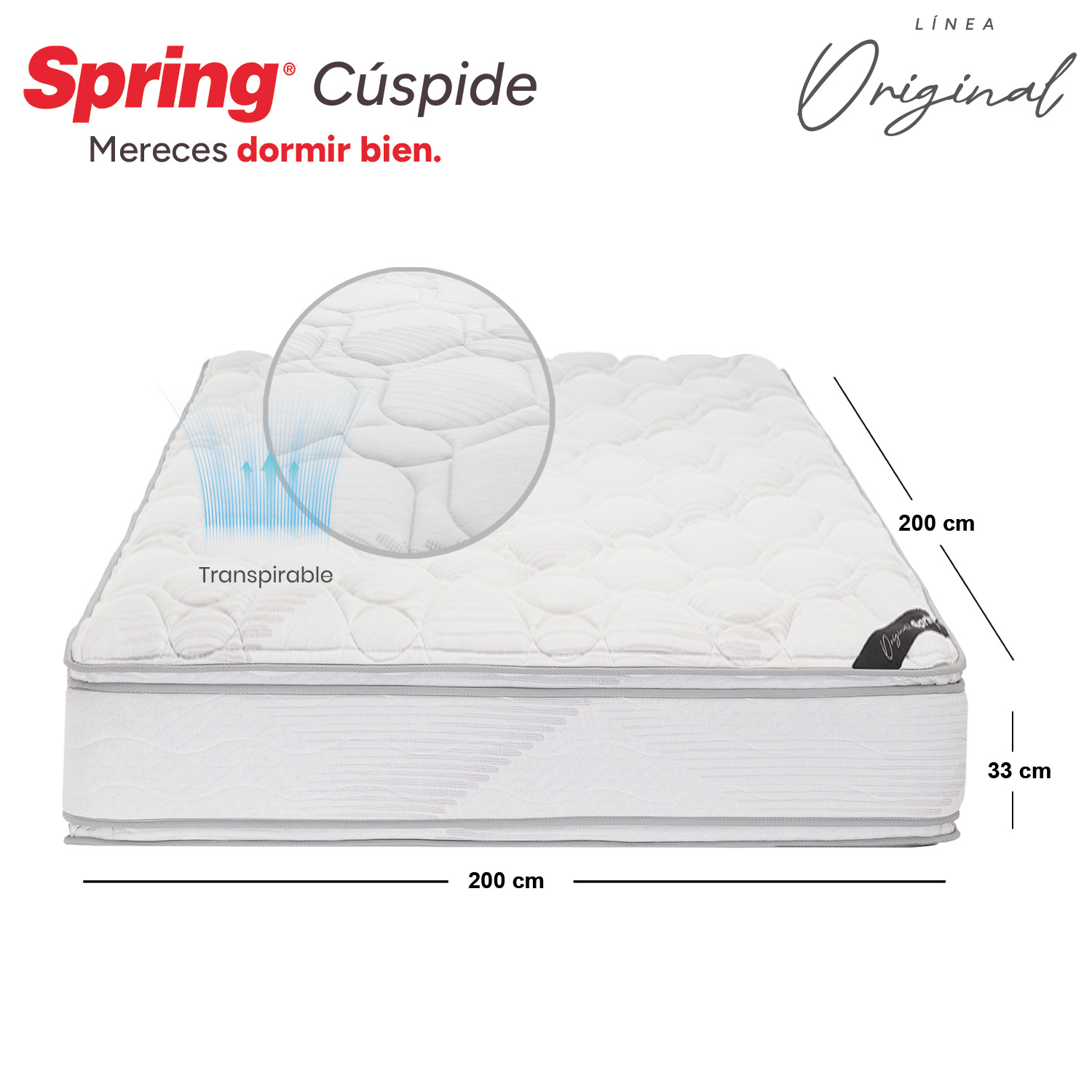 Colchón Spring Cúspide + Almohadas Siliconadas - Image 8